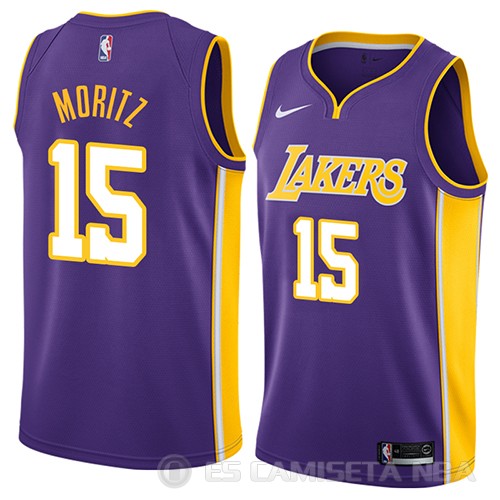 Camiseta Wagner Moritz #15 Los Angeles Lakers Statement 2018 Violeta - Haga un click en la imagen para cerrar
